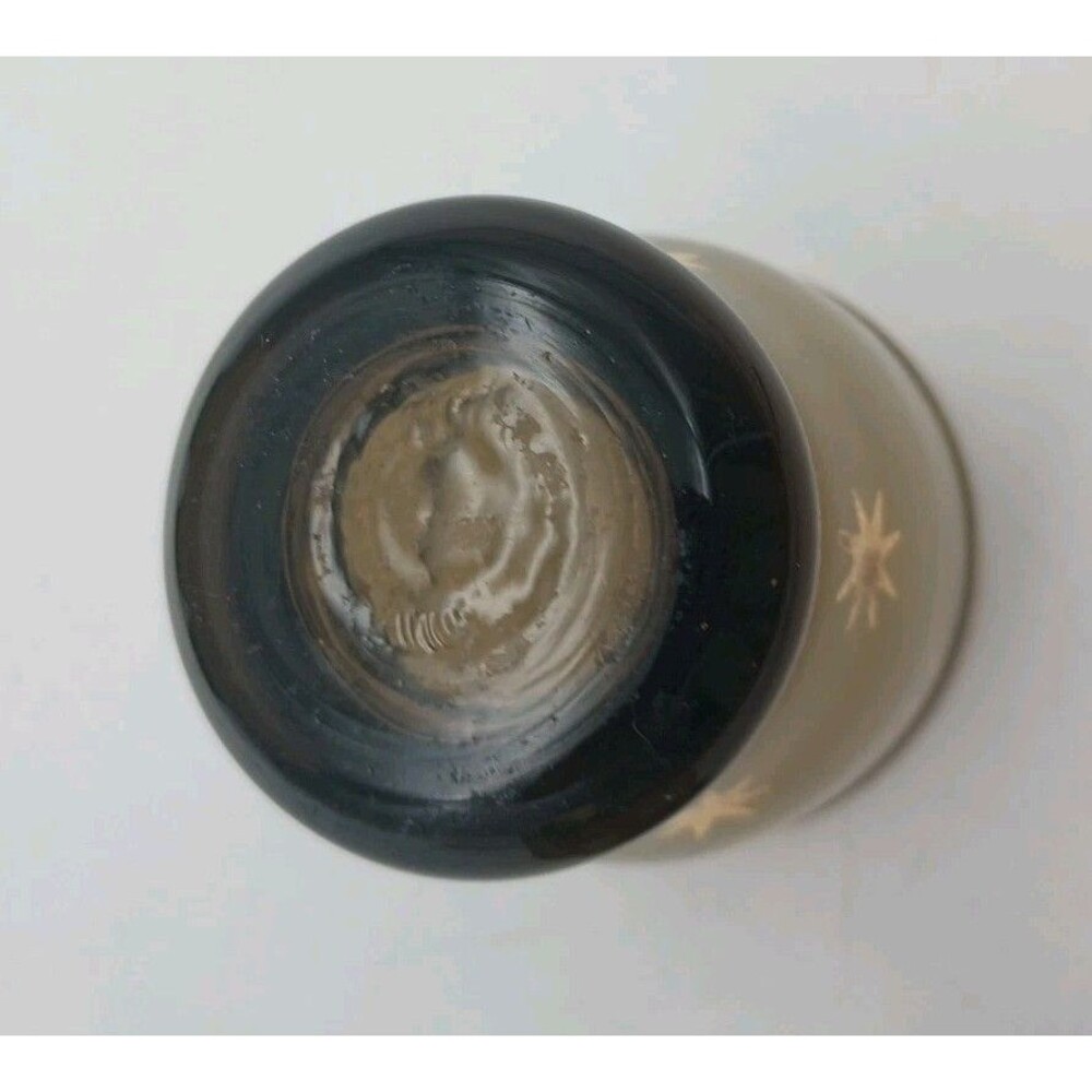 6 Vtg Cordial Glasses Brown With Gold Atomic Stars Smokey - Picture 7 of 7